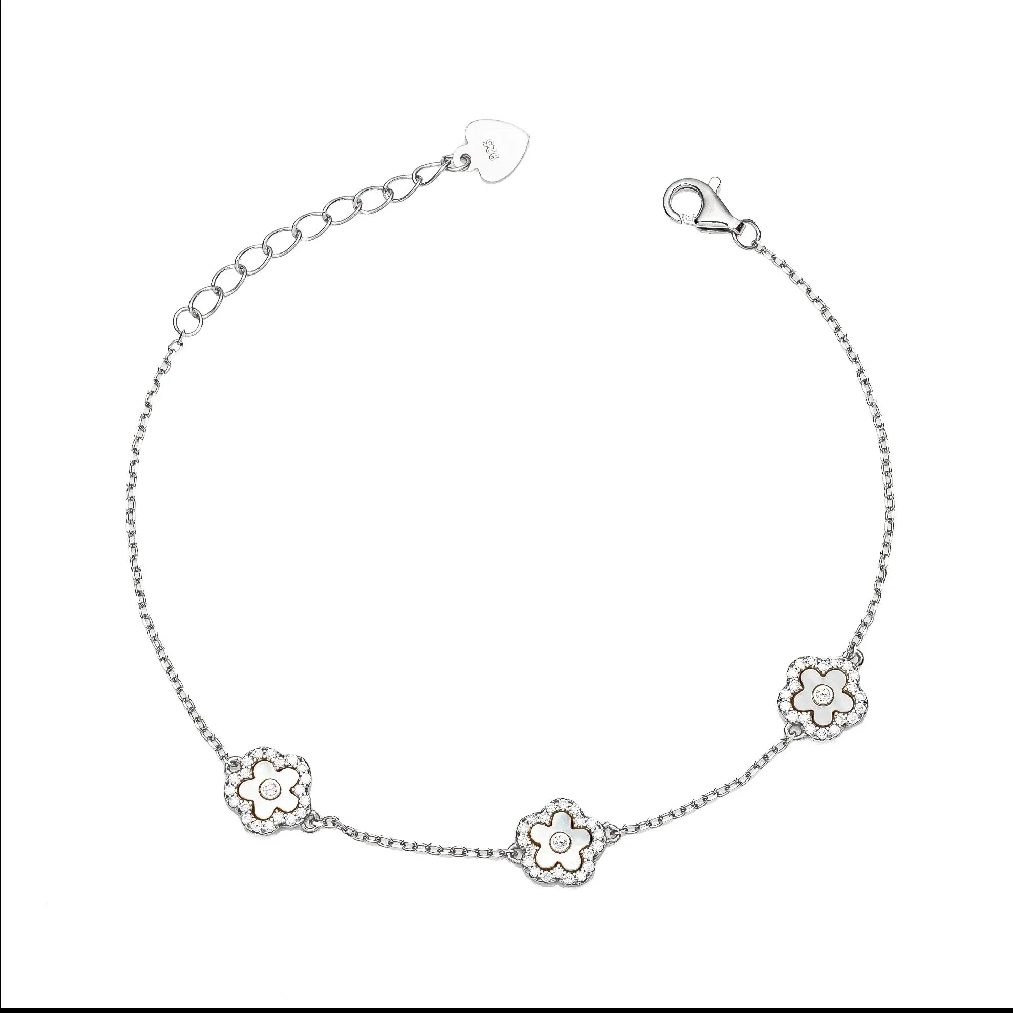 Pulseira Três Flores de pedra