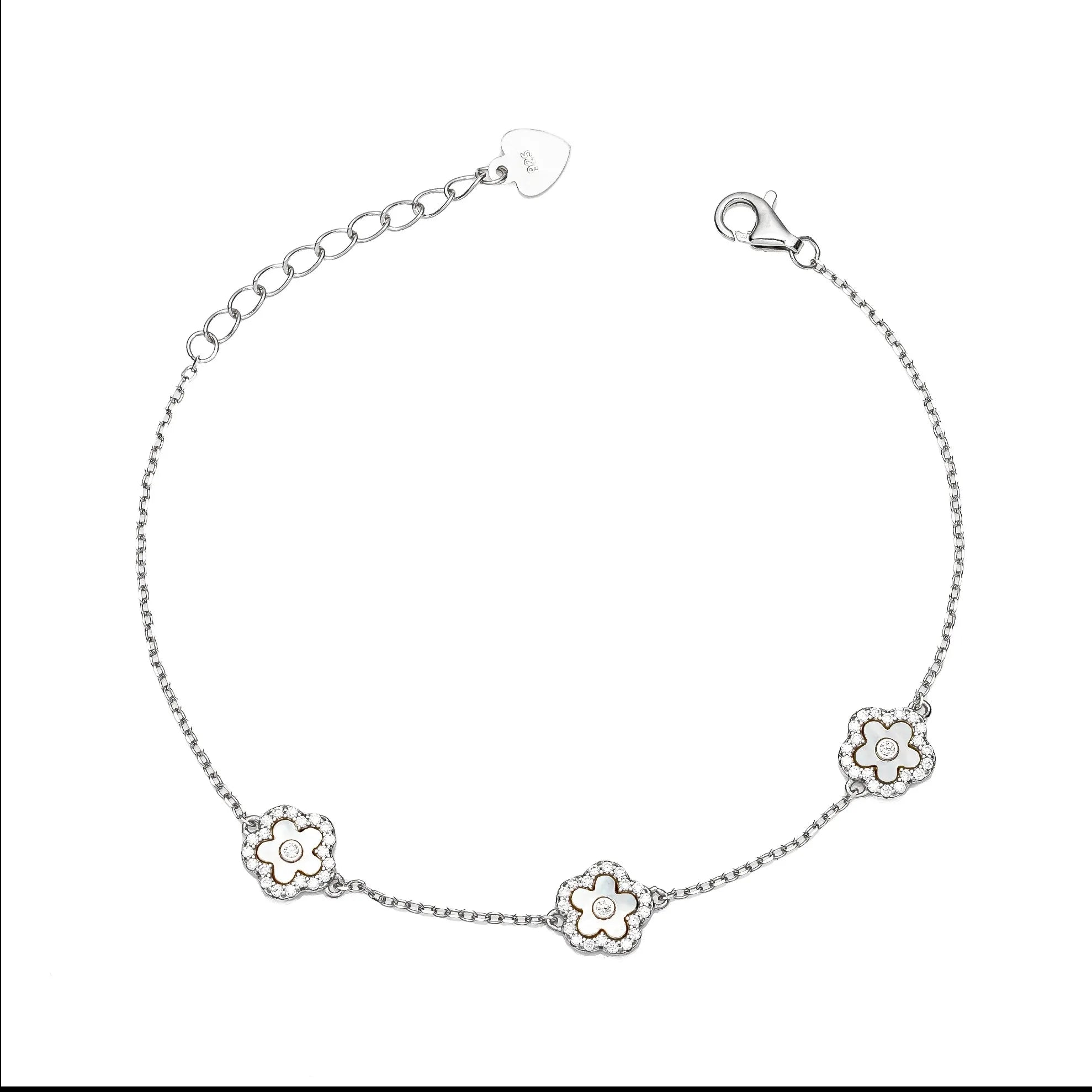 Pulseira Três Flores de pedra