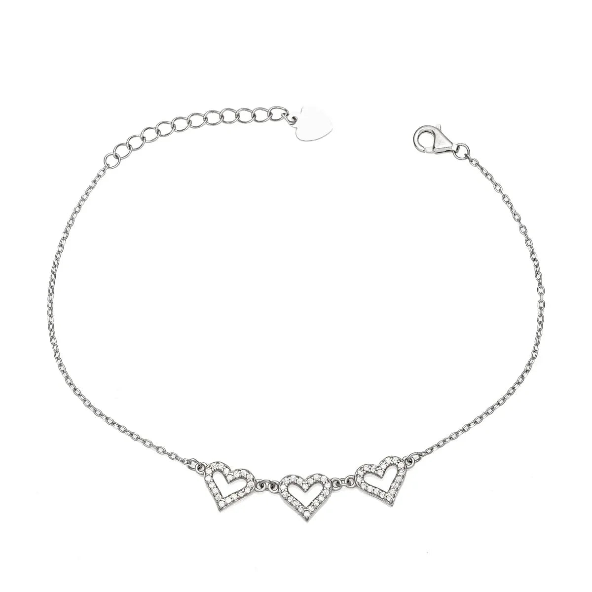 Pulseira Triplo Coração Vazado