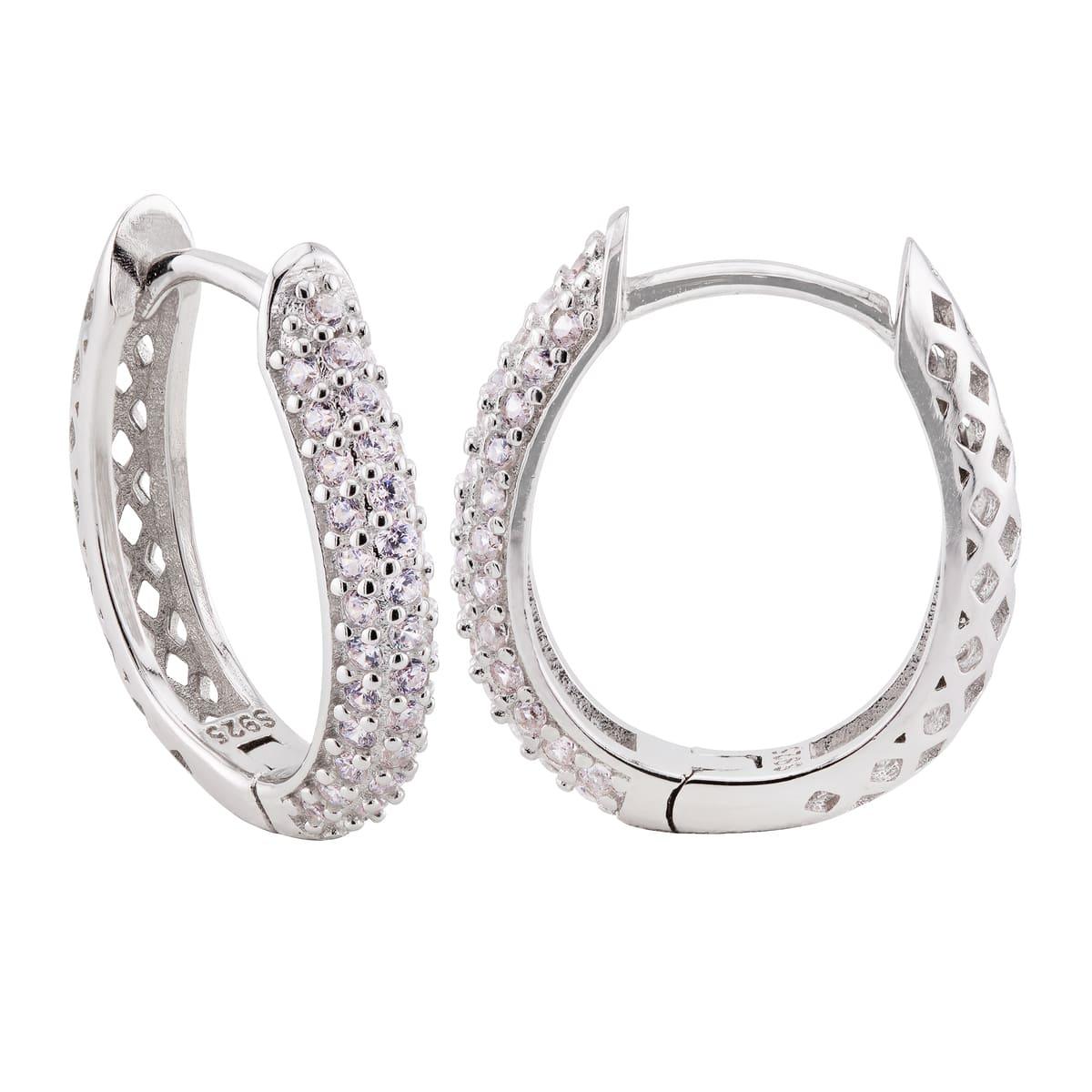 Brinco Argola Oval Cravejada