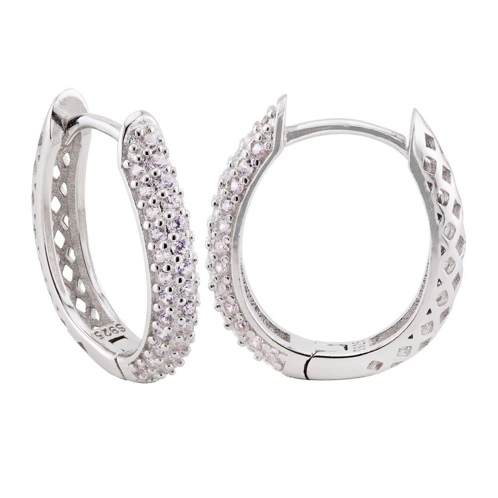 Brinco Argola Oval Cravejada