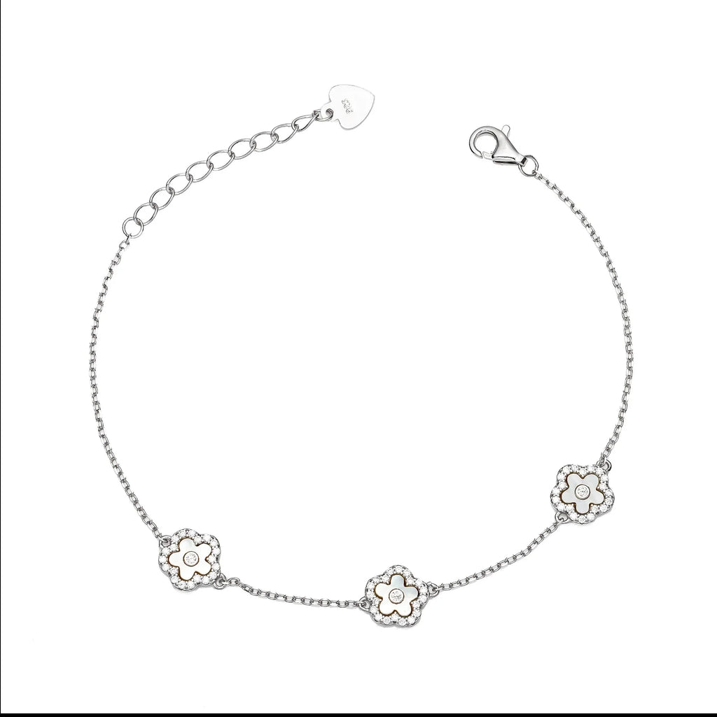 Pulseira Três Flores de pedra