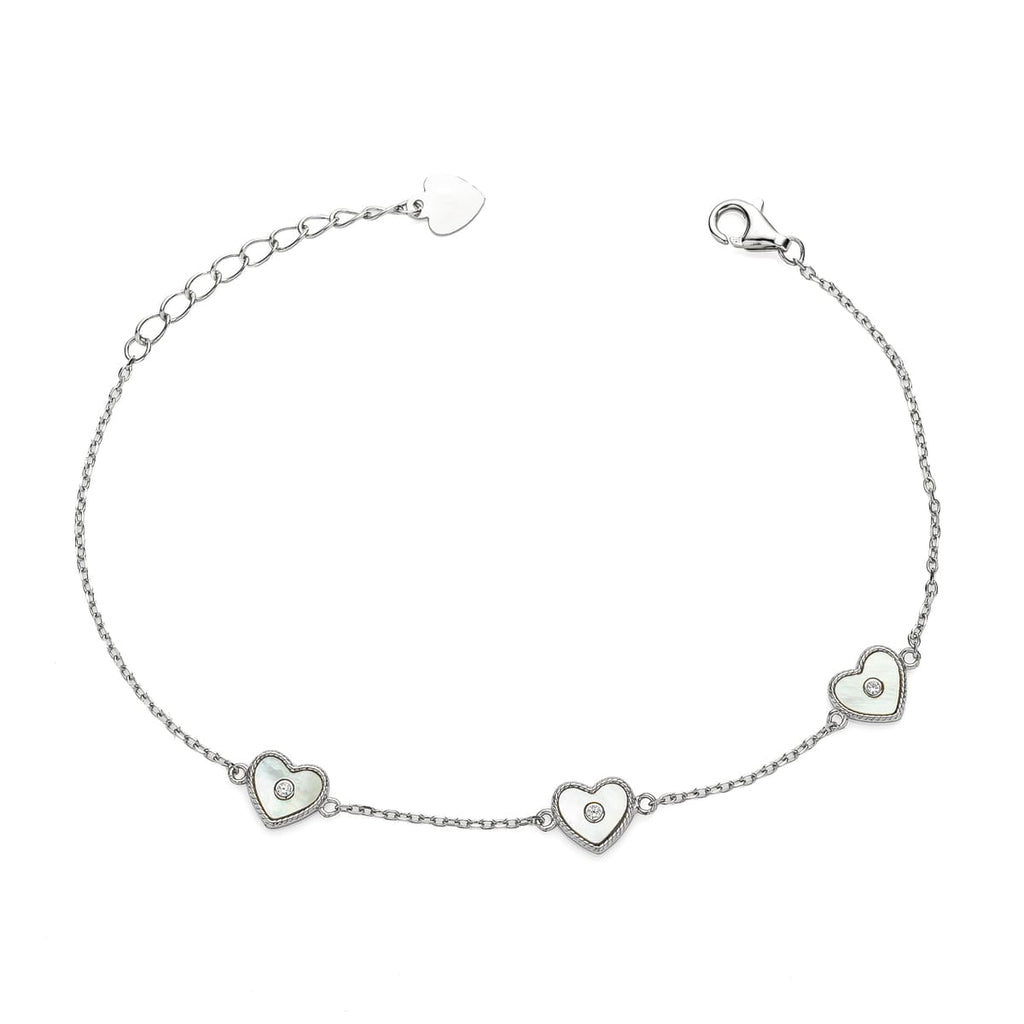 Pulseira Triplo Coração Madreperola